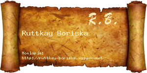 Ruttkay Boriska névjegykártya